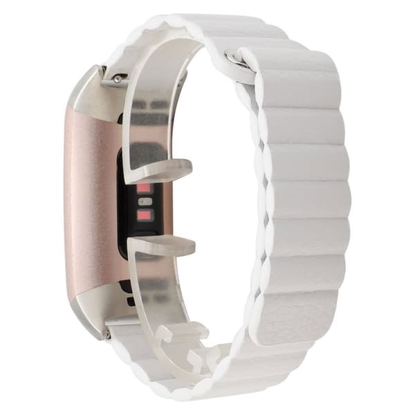Fitbit Charge 3 aito nahkakellon ranneke - Valkoinen White