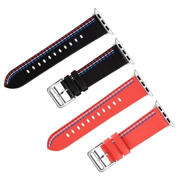 Apple Watch Series 4 40 mm klockarmband i äkta läder - Korall Orange