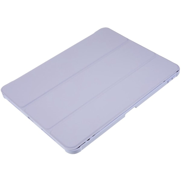 iPad Pro 12.9 (2018) / (2020) / (2021) / (2022) Drop Resistant Tri-fold stander etui Vegansk Læder and Flexible and Acrylic Tablet Slim Case stødsikke Purple