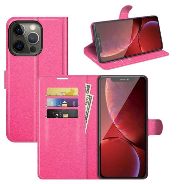 Klassisk iPhone 13 Pro flip etui - Pink Pink