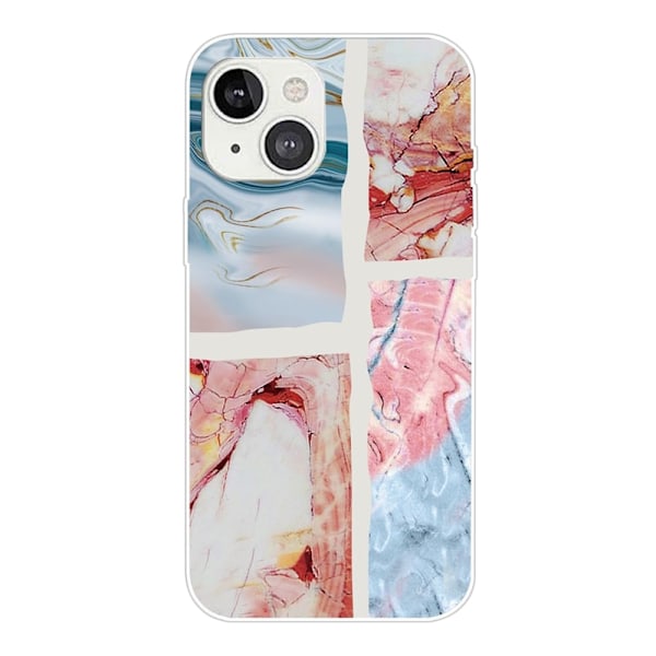 Marmordesign iPhone 14 Plus deksel - Bølgete Marmorfliser Multicolor