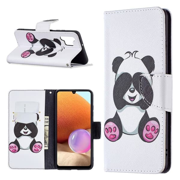 Wonderland Samsung Galaxy A32 Flip Etui - Sød Panda White