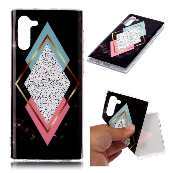 Marmormotiv Samsung Galaxy Note 10 skal - Diamantblå / Rosa Marm multifärg