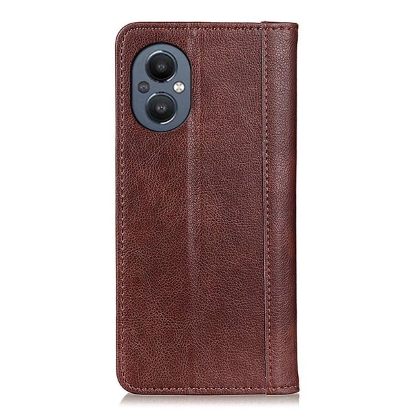 Genuine Nahkakotelo With Magnetic Closure For OnePlus Nord N20 5 Brown