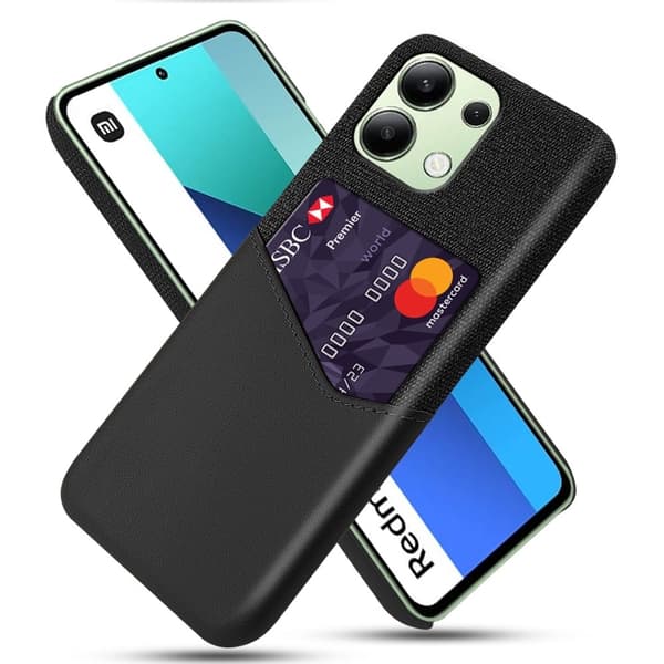 Bofink Xiaomi Redmi Note 13 4G cover med kortholder - Sort Black