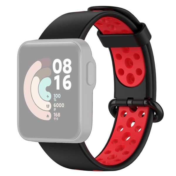 Xiaomi Redmi Watch 2 kaksivärinen silikonikellon hihna - Musta / Punainen Multicolor