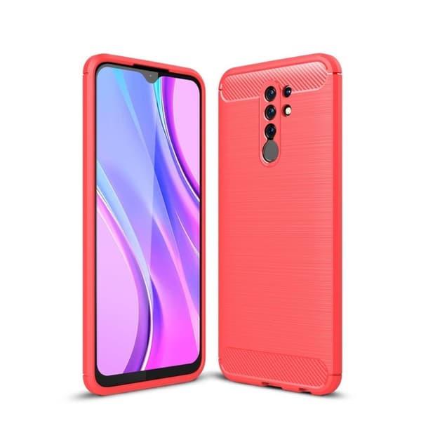 Carbon Flex Etui Xiaomi Redmi 9 - Rød Red