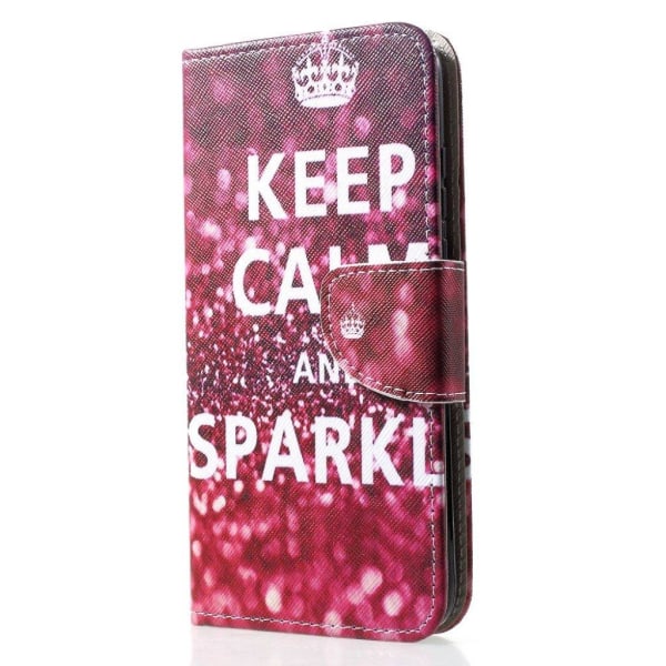 Huawei P30 Lite motivfodral av konstläder -  Keep Calm and Spark multifärg