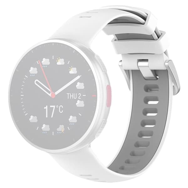 Polar Vantage V2 tofarget klokkerem i silikon - Hvit / Grå Silver grey