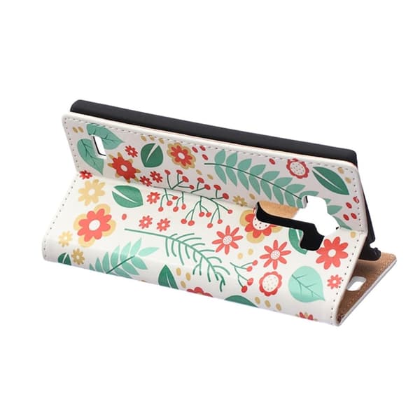 Moberg LG G4s Läder Fodral - Blommor & Blade multifärg