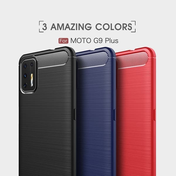 Carbon Flex Etui Motorola Moto G9 Plus - Blå Blue