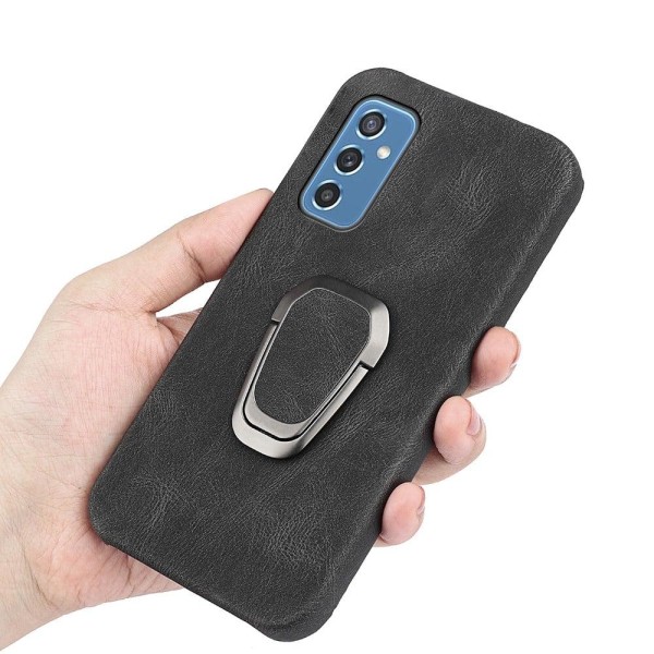 Stötsäkert läderfodral med oval kickstand för Samsung Galaxy M52 5G - Matcha Grön Grön