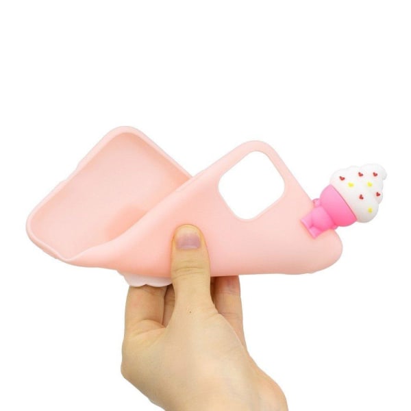 Cute 3D iPhone 11 kuoret - Vaalea pinkki / Jäätelö Pink