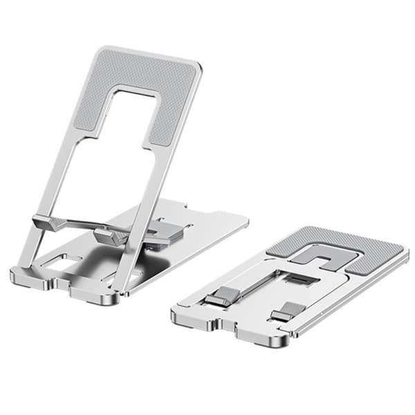 Fällbart telefonstativ för skrivbord - Universal aluminiumlegering - Silver Silvergrå