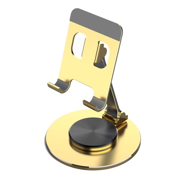 Universal drejelig telefon- og tabletholder i aluminiumslegering - Guld Gold