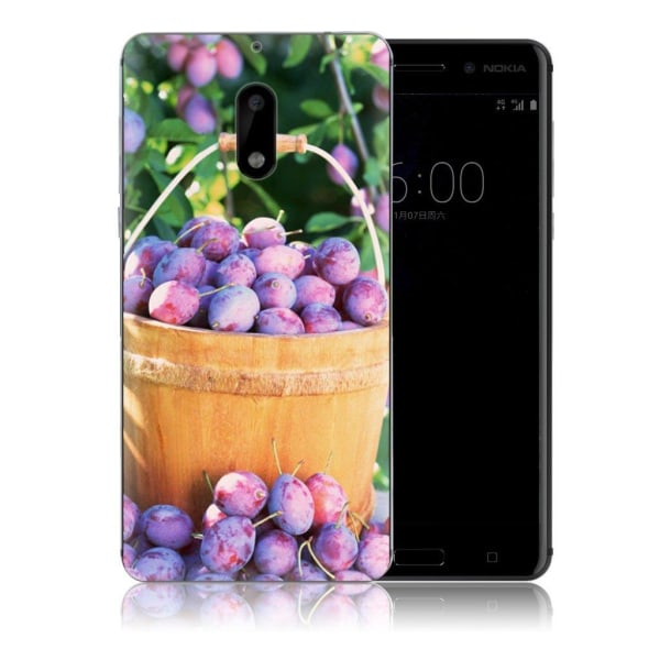 Nokia 6 Skal med dessert motiv - Plommon Lila