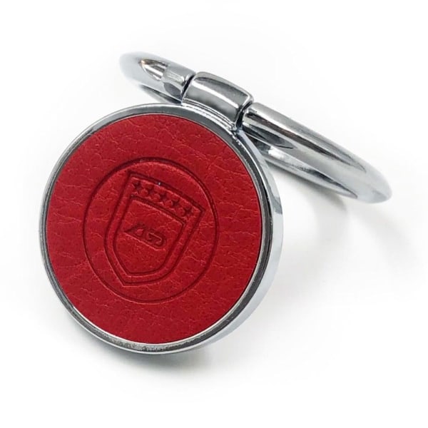 Universal ringestander i læder med skjoldmønster - Rød Red