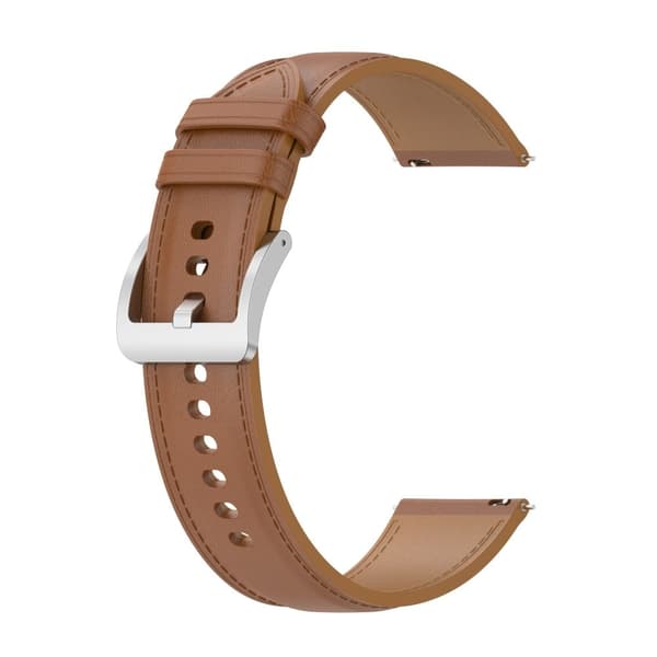 20mm Cowhide læderrem til Samsung / Garmin / Amazfit - Lysebrun Brown