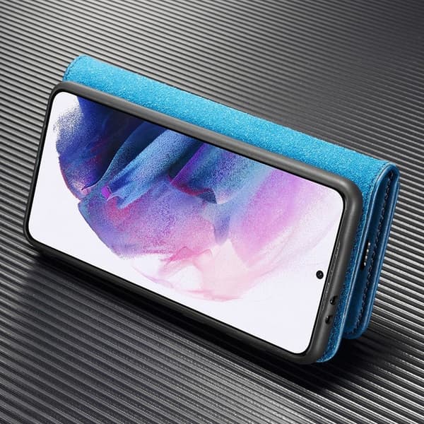 DG.MING Samsung Galaxy S21 Plus 2-i-1 pungetui - Blå Blue