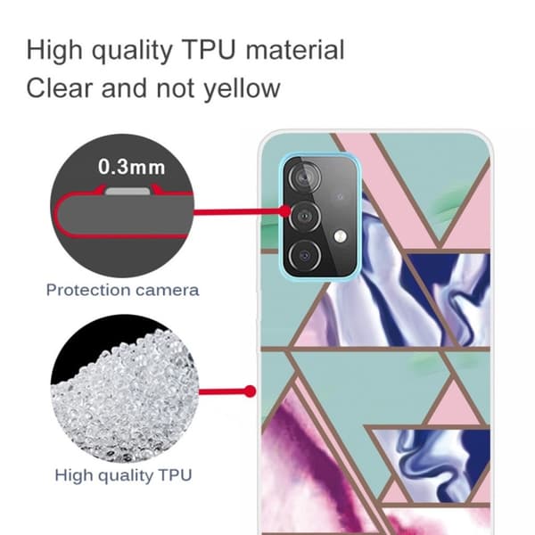 Marble Samsung Galaxy A32 Etui - Trekant Blitz Mønster Multicolor