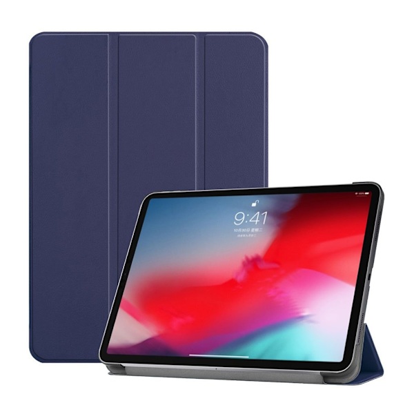 iPad Pro 11" (2018) tre-folds smart læder etui - Mørkeblå Blue
