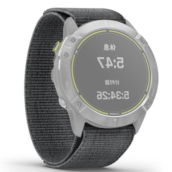 26 mm klockarmband med nylonögla för Garmin-klocka - Grå Silvergrå