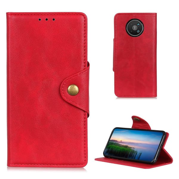 Alpha Nokia 8 V 5G nahkainen läppäkotelo - Punainen Red
