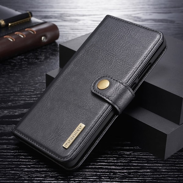 DG.MING Huawei P30 Pro 2-in-1 split læderetui - Sort Black
