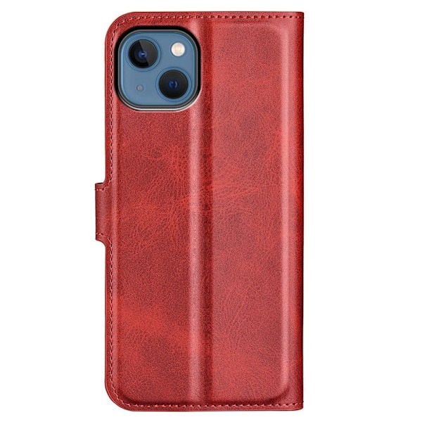 iPhone 14 Plus nahkainen lompakokkotelo - Punainen Red