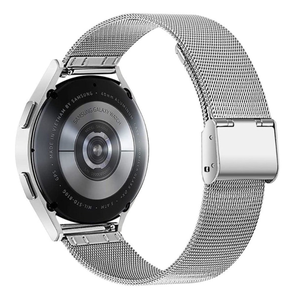 20 mm milanesisk urrem i rustfrit stål til Samsung Galaxy Watch 4 - Sølv Silver grey