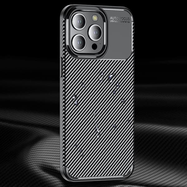 Carbon Shield iPhone 15 Pro Etui - Svart Black
