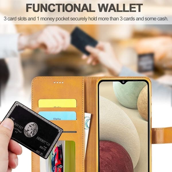 LC.IMEEKE Samsung Galaxy A12 5G Flip Case - Brun Brown