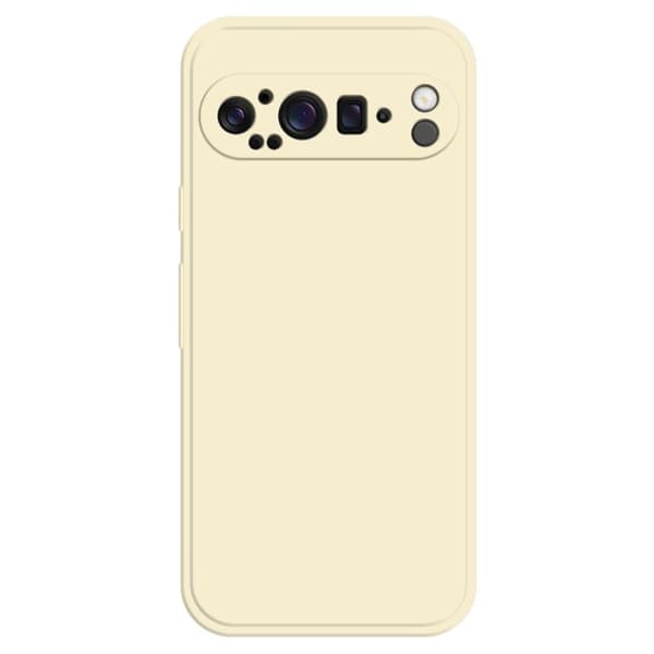 Google Pixel 9 Pro fleksibelt etui med rett kantbeskyttelse Telefondeksel - Beige White