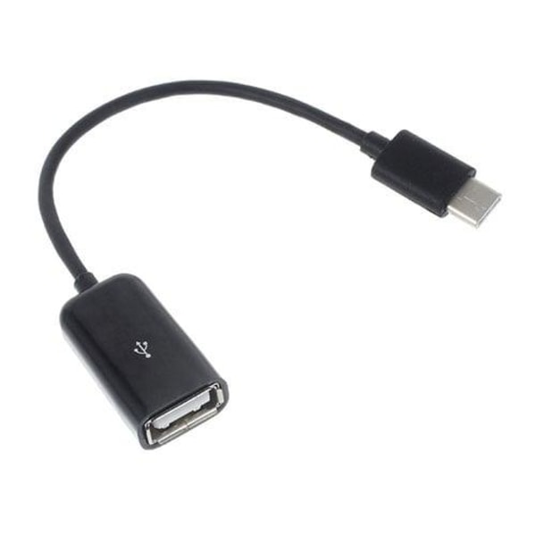 USB 3.1 Typ-C Male till USB 2.0 A Female OTG-kabel - Svart Svart