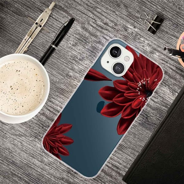 Deco iPhone 14 Plus deksel - Rød Blomst Red