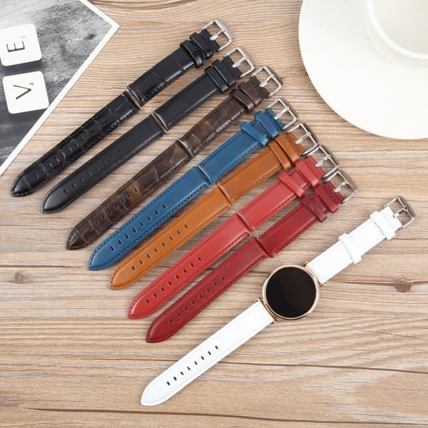 20 mm stropp Garmin Forerunner 165 / D2 Air X10 / vivoactive 5 Top Layer Cowhide Leather Watch Band - Brun Brown