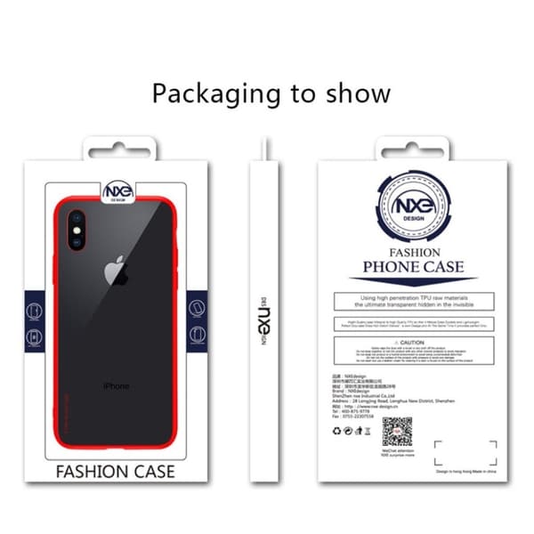 NXE iPhone XS klar hybrid etui - Rød Red