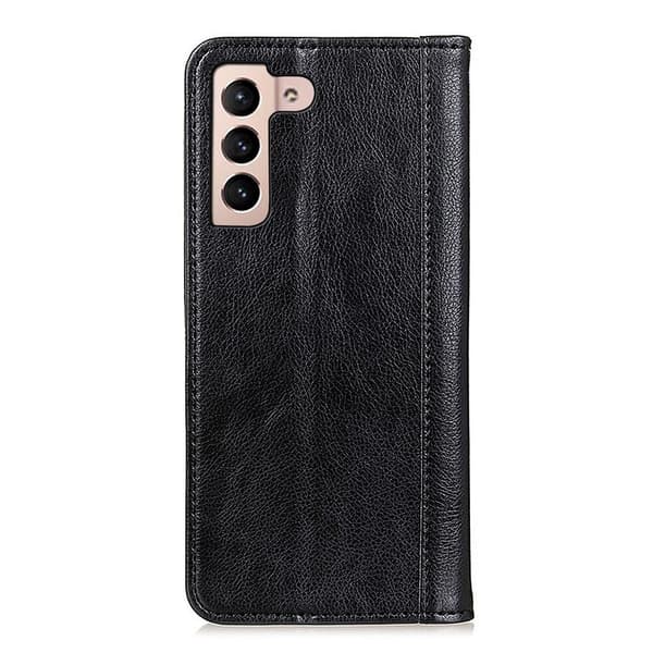 Samsung Galaxy S23 ægte læderetui med magnetisk lukning - Sort Black