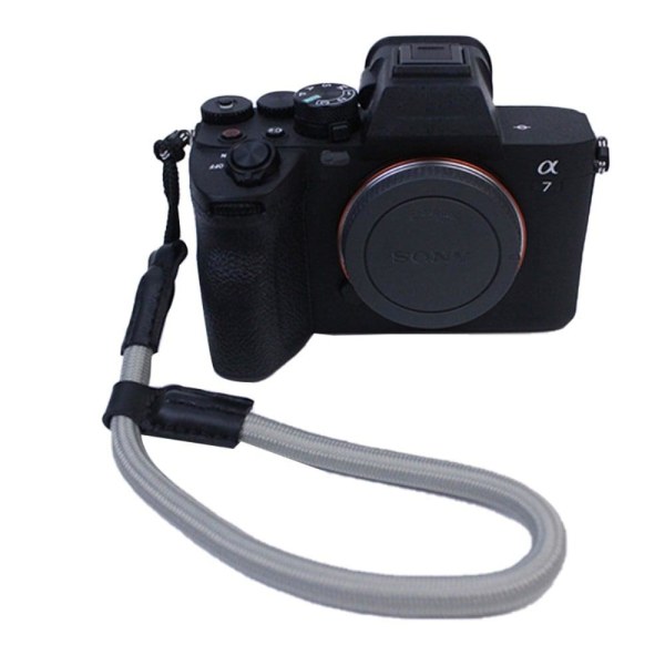 Nylon DSLR camera strap for Sony and Canon cameras - Grey Silver grey