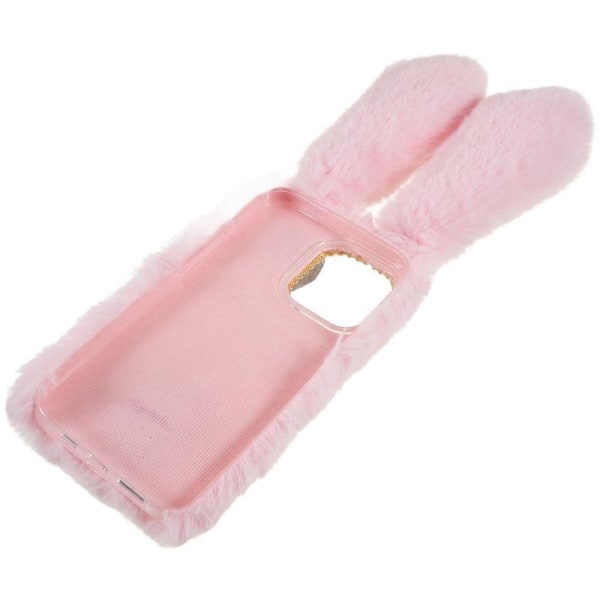 Fluffy Rabbit iPhone 14 Pro Max skal - Rosa Rosa