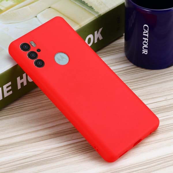 Matte Liquid Silikone Cover til Motorola Moto G60s - Rød Red