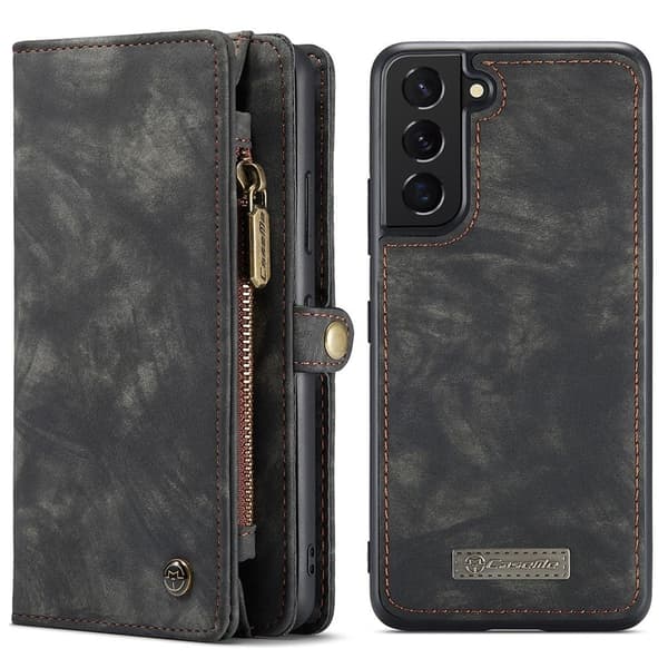 CaseMe Samsung Galaxy S22 etui med lynlås / pung - Sort Black