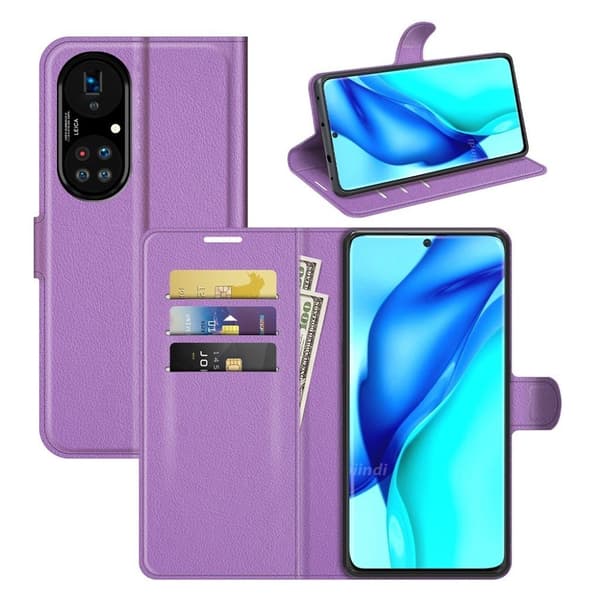 Classic Huawei P50 Pro Flippetui - Lilla Purple