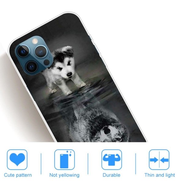 Deco iPhone 14 Pro skal - Hund Och Varg Silvergrå