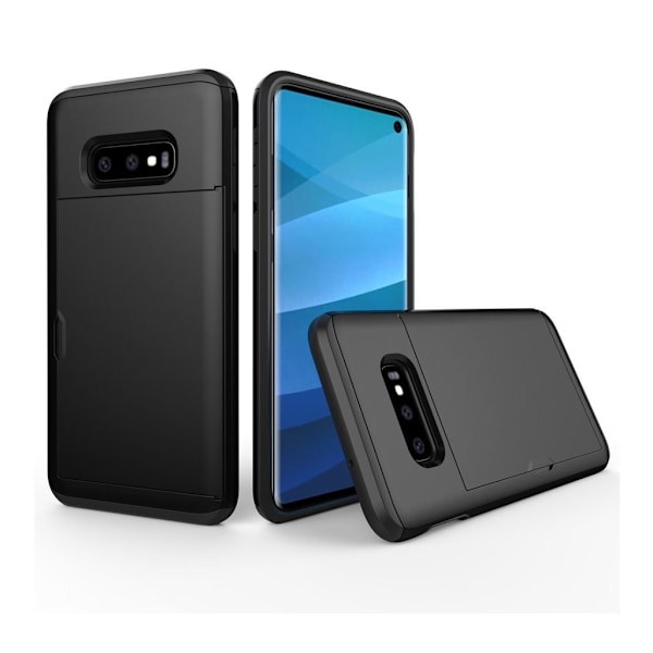 Samsung Galaxy S10e kortholder hybrid etui - Sort Black