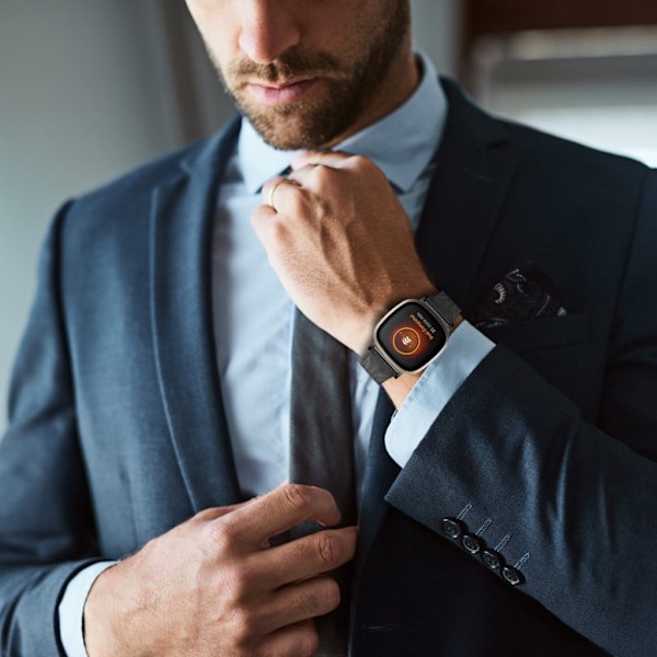 Fitbit Sense / Versa 3 milanese rustfrit stål rem - sort Black