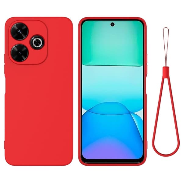 Matt Xiaomi Poco M6 Plus skal av flytande silikon - Röd Röd