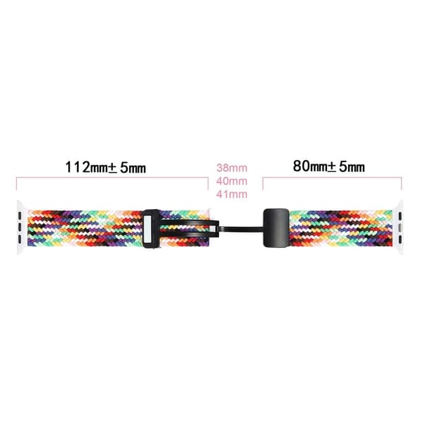 Apple Watch Series 41mm - 40mm - 38mm Universal Nylon Watch Band Magnetic Strap - Space Grey Silver grey