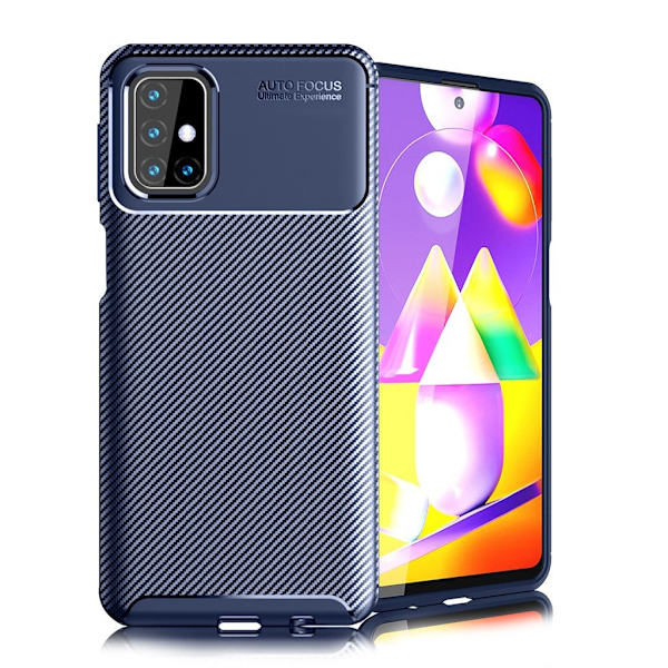 Carbon Shield Samsung Galaxy M31s Etui - Blå Blue