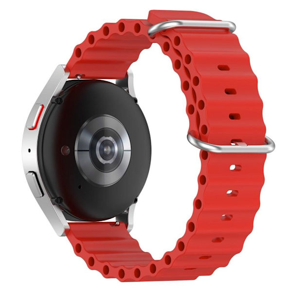 20mm universaali aaltomuotoilu silikoninen kellohihna - Punainen Red